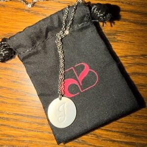 BaubleBar Silver Initial Pendant Necklace